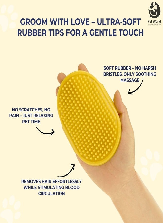 PET World Rubber Hand Glove| for Massage, Bath and Shampoo Dispenser for Dogs, Cats, Rabbit & Hamster | Daily Use Dog Comb Gloves | for Long Short Shedding Hairs| Easy Clean Bath - Image 3